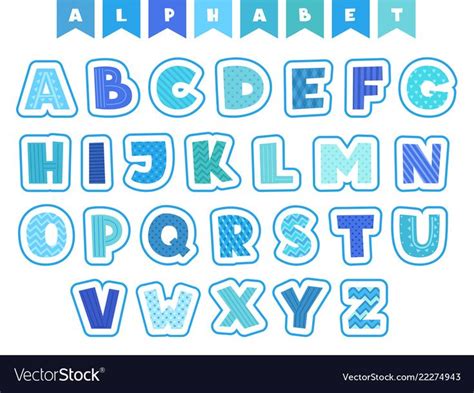 Cartoon alphabet letters fonts symbols vector image on VectorStock ...