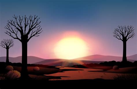 Silhouette sunset 522122 Vector Art at Vecteezy