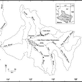 Geomorphic map of the Gila River Indian Reservation, Arizona. Map shows ...