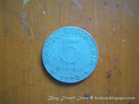 Koin Uang Logam Lama Indonesia 5 Rupiah Gambar Burung Tahun 1970