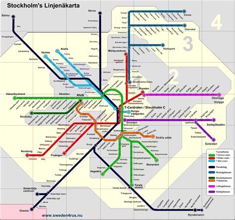 Detailed metro map of Stockholm city. Stockholm city detailed metro map ...