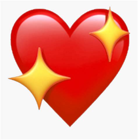 Red Heart Emoji Png - Sparkle Heart Emoji Transparent , Free ...