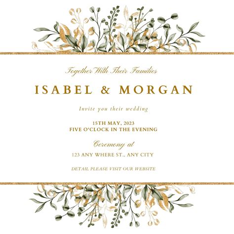 Invitations Invitations & Paper Editable Template Minimalist Wedding ...