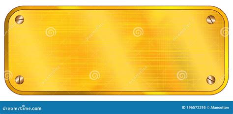 Blank Brass Plaque stock vector. Illustration of golden - 196572295