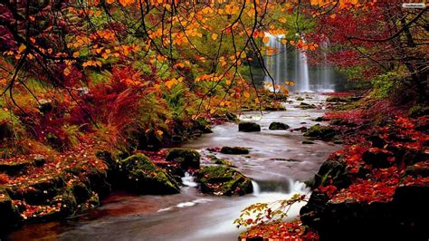 Waterfall In Autumn Wallpapers - Wallpaper Cave