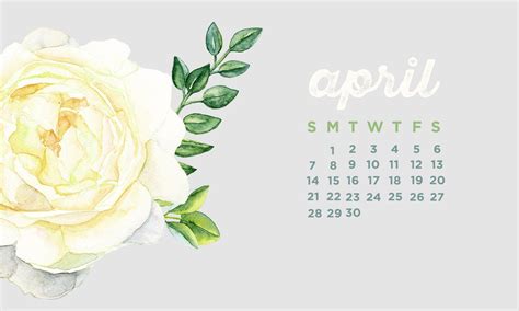 April 2022 Calendar Desktop Wallpaper