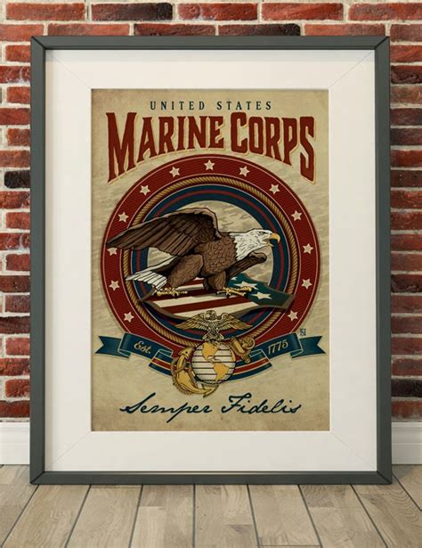 United States Marine Corps Art Print Military Service