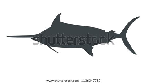 Fish Silhouette Swordfish Handdrawn Illustration Vector Stock Vector ...