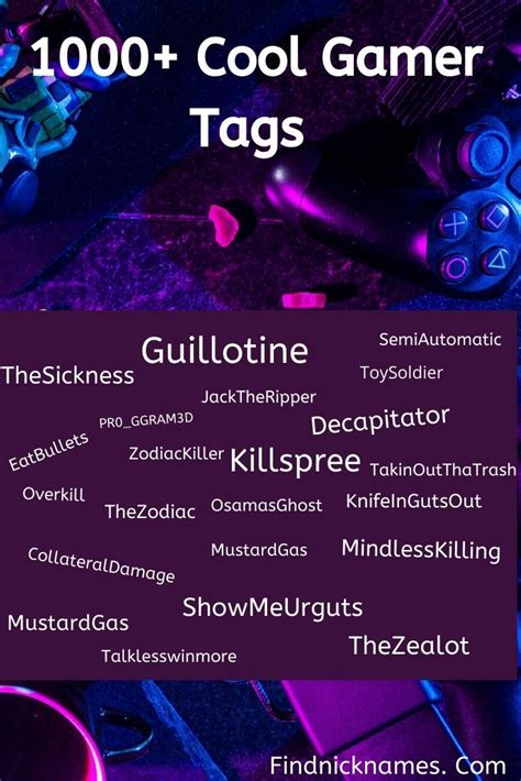 1000+ Cool Gamer Tags and How to Create a Unique Gamer Tag — Find ...