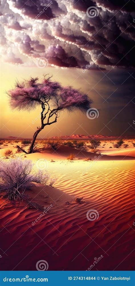 Desert Mirage Mystical Allure Mobile Wallpaper. Generative AI Stock ...