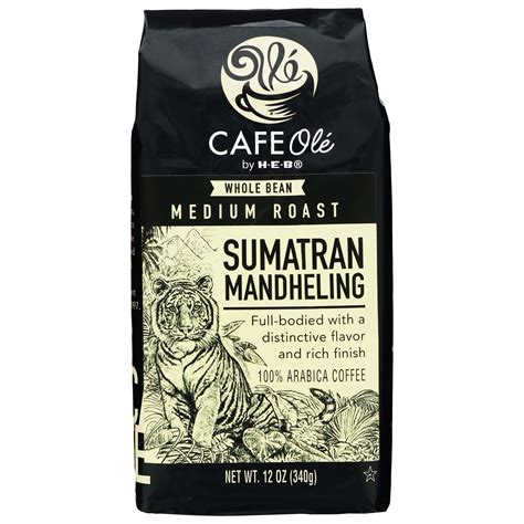 CAFE Olé by H-E-B Whole Bean Medium Roast Sumatran Mandheling Coffee ...