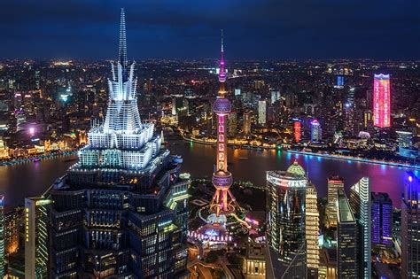 HD wallpaper: Cities, Shanghai, Building, China, City, Night ...