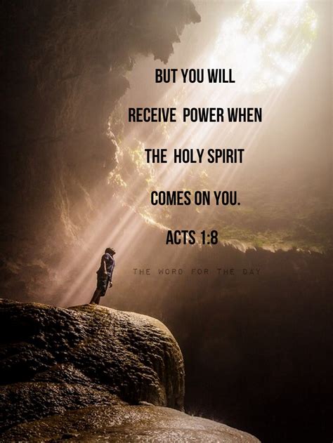 The Word For The Day • “You will receive power when the Holy Spirit ...