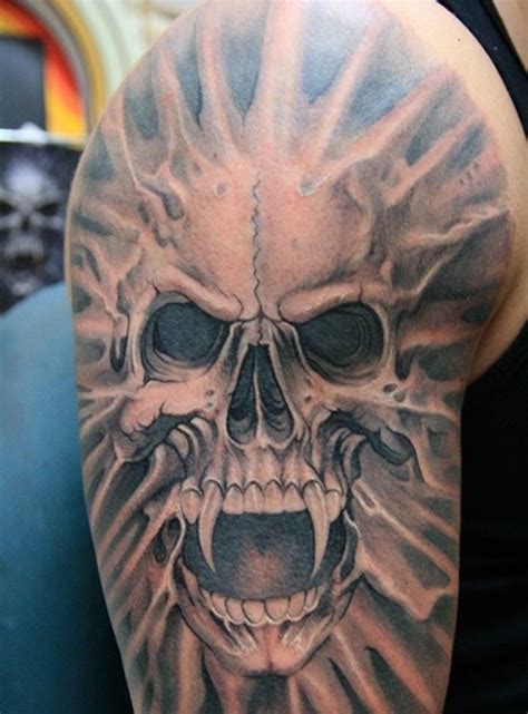 Vampire Tattoo Makes You Different: Skull Vampire Tattoo Design For Men ...