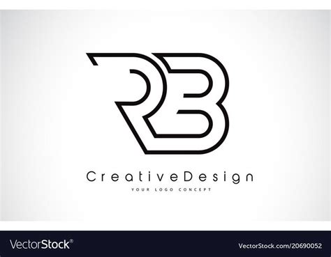 RB R B Letter Logo Design in Black Colors. Creative Modern Letters ...