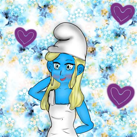 Smurfette + background by FancyGirlArt on DeviantArt