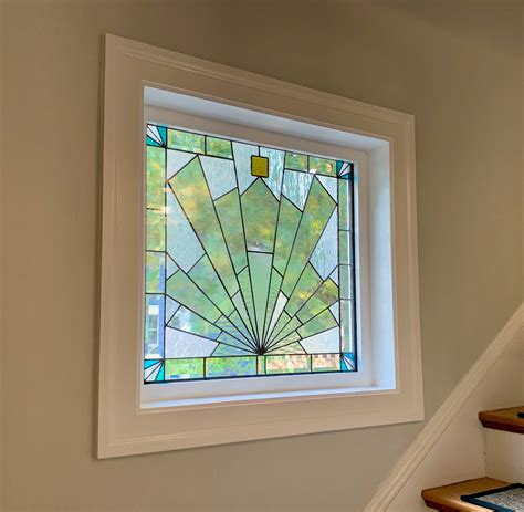 Stained Glass Window W-282 Art Deco Clears - Etsy