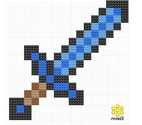 Minecraft Armor And Swords Perler Bead Pattern Minecraft Pixel Art ...