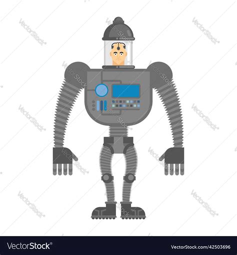 Cyborg future human concept robot with head Vector Image