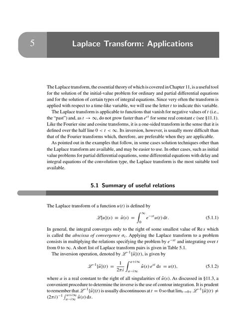 Laplace Transform: Applications (Chapter 5) - Advanced Mathematics for ...