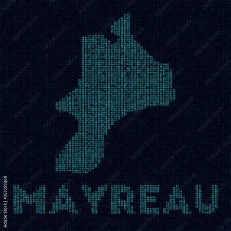 Mayreau tech map. Island symbol in digital style. Cyber map of Mayreau ...