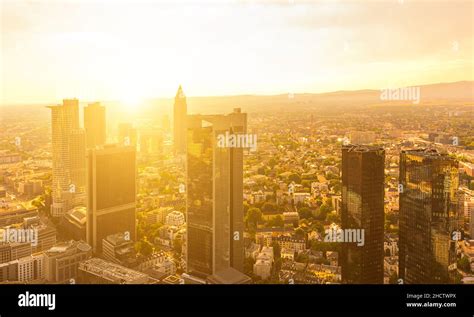 Modern skyline of Frankfurt at sunset, Germany Stock Photo - Alamy