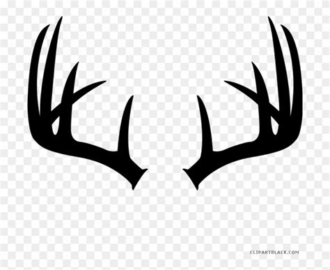 Deer Antlers Animal Free Black White Clipart Images - Deer Antlers With ...