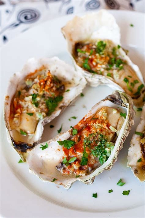 Grilled Oysters with Paprika Garlic Butter - Rasa Malaysia