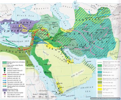 Collapse of the Abbasid Caliphate, 820-908 | Map, Middle east map ...