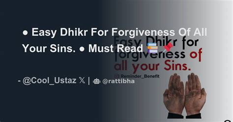 Easy Dhikr For Forgiveness Of All Your Sins. Must Read 📚 - Thread from ...