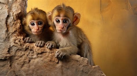 Primer plano de monos bebés en la naturaleza | Foto Gratis