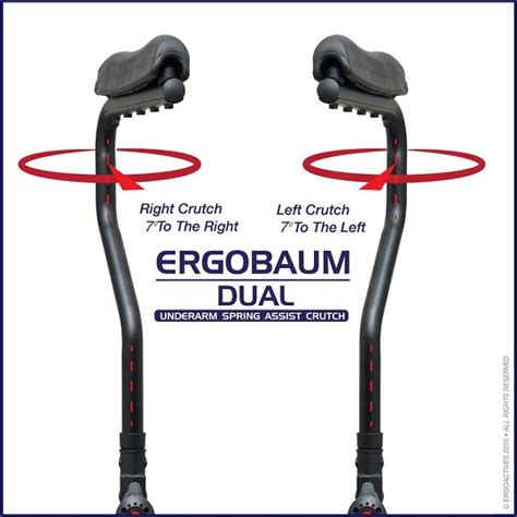 Ergobaum Dual Ergonomic Underarm Crutches - Real Carbon Fiber