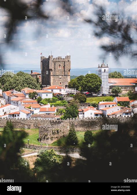 braganca castle, portugal, in vertical frame Stock Photo - Alamy