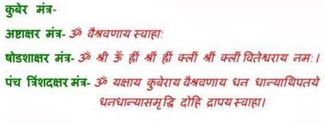 Kuber Mantra in Hindi – Prayers Dedicated to Hindu God Kubera | Hindu Blog