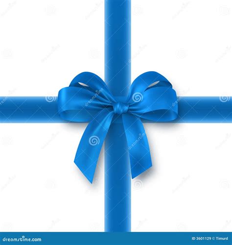 Blue gift, ribbon, bow stock illustration. Image of present - 3601129