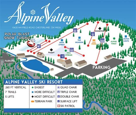 Alpine Valley Trail Map • Piste Map • Panoramic Mountain Map