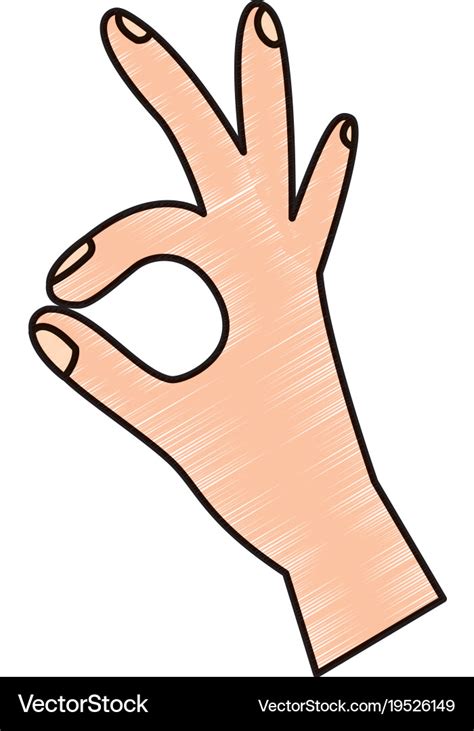 Three fingers up ok hand gesture icon image Vector Image