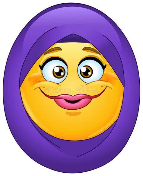 Hijab emoticon stock vector. Illustration of face, female - 237973358