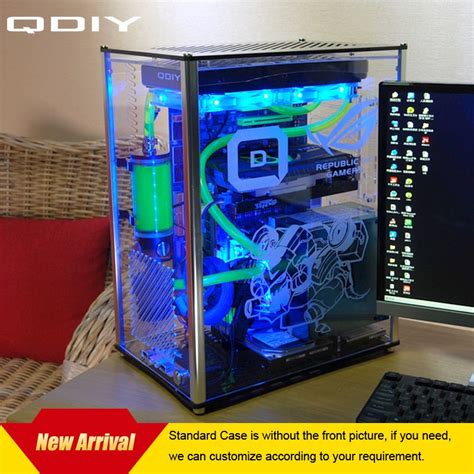 QDIY PC-A009 ATX Transparent Computer Case PC Case Water Cooled Acrylic ...