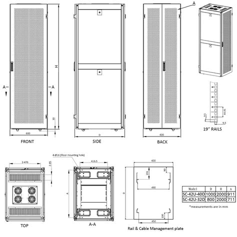 Server Rack Enclosure Cabinets | 42U | Depth Options