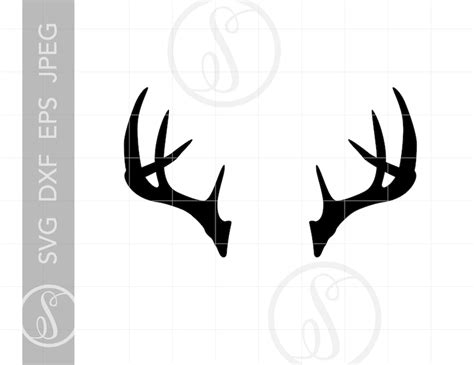 Deer Antlers SVG Deer Antlers Silhouette Clipart Download - Etsy