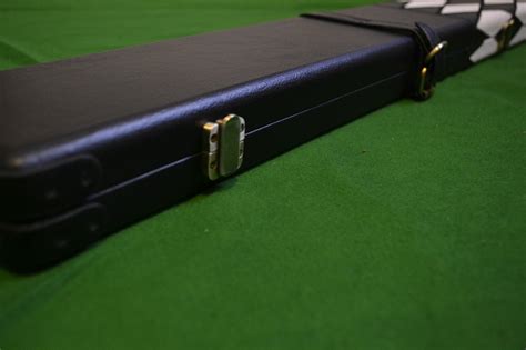 Handmade 1 Piece Wide Snooker Cue Case - Black/White - (Holds 3 x 1 ...