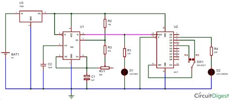 Frequency Divider Circuit Diagram using 555 Timer and CD4017