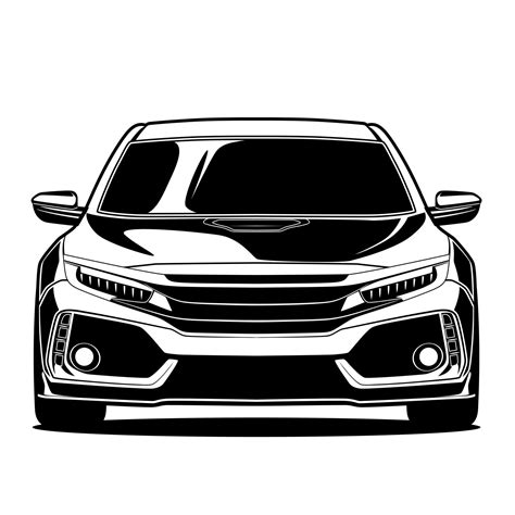 Black and white car front drawing 1396723 Vector Art at Vecteezy