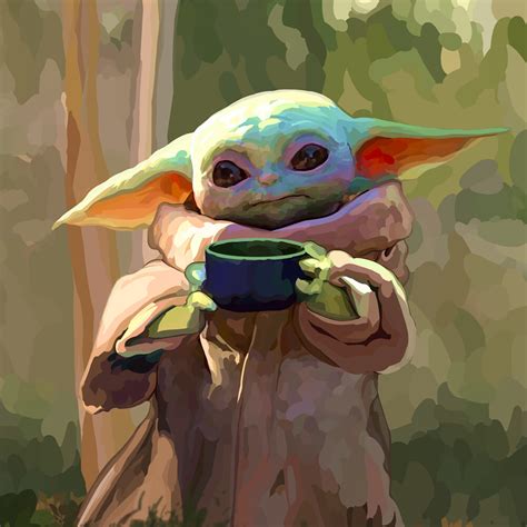 Aleksander Obradovic - Baby Yoda Fan Art Painting