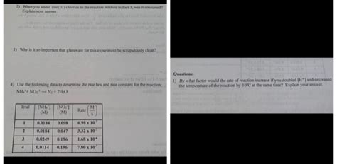 Solved 2) When you added iron(III) chloride to the reaction | Chegg.com