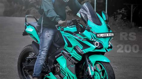 Top5mods - BAJAJ PULSAR RS 200 modified |Cyan blue