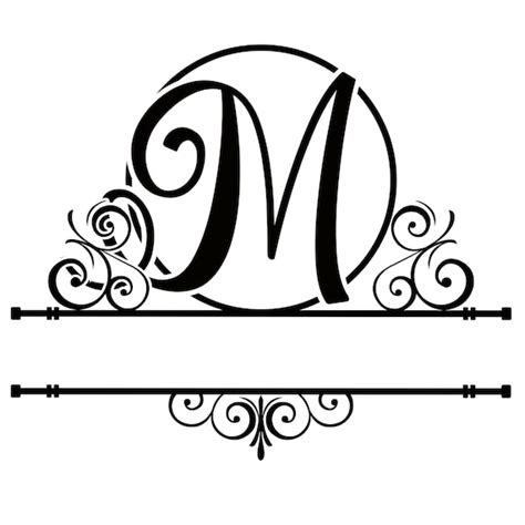 Letter M Split Monogram Digital File - Etsy