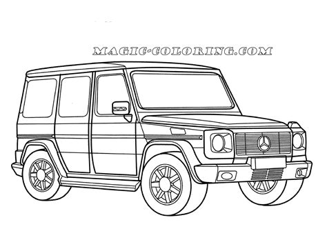 Mercedes G Class coloring page | Kleurplaten, Mercedes, Auto tekeningen