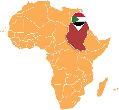 mapa de sudán en áfrica, iconos que muestran la ubicación y las ...